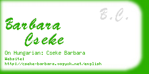 barbara cseke business card